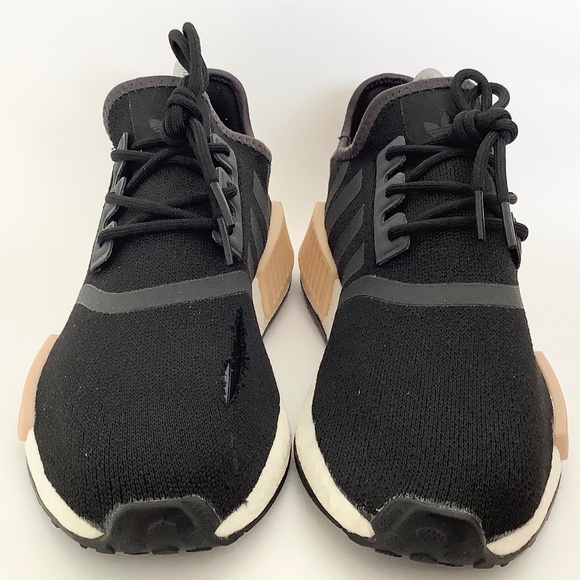 Womens 8/Mens 7 *TEAR* (pic) USED Adidas NMD R1 Core Black Carbon White GZ7997 - Picture 5 of 11
